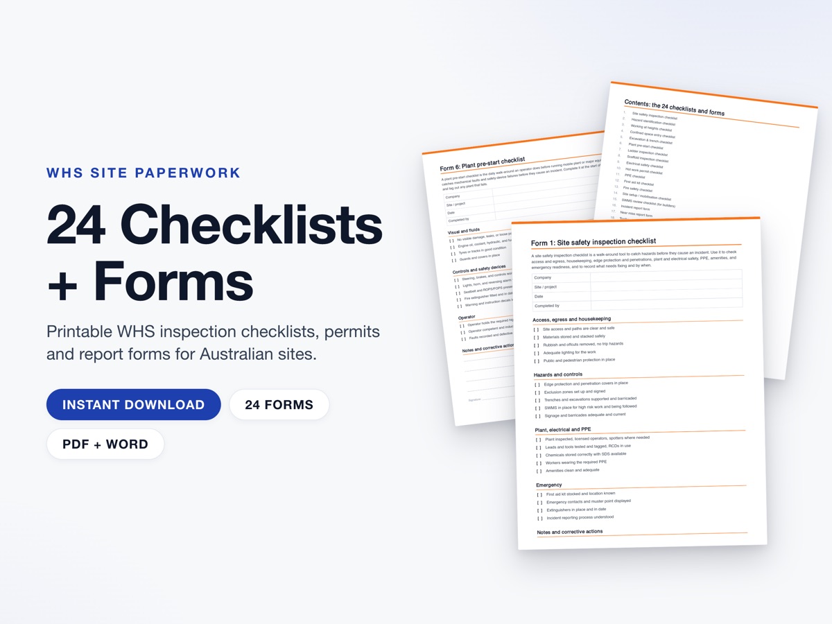 Site Checklists and Forms Pack