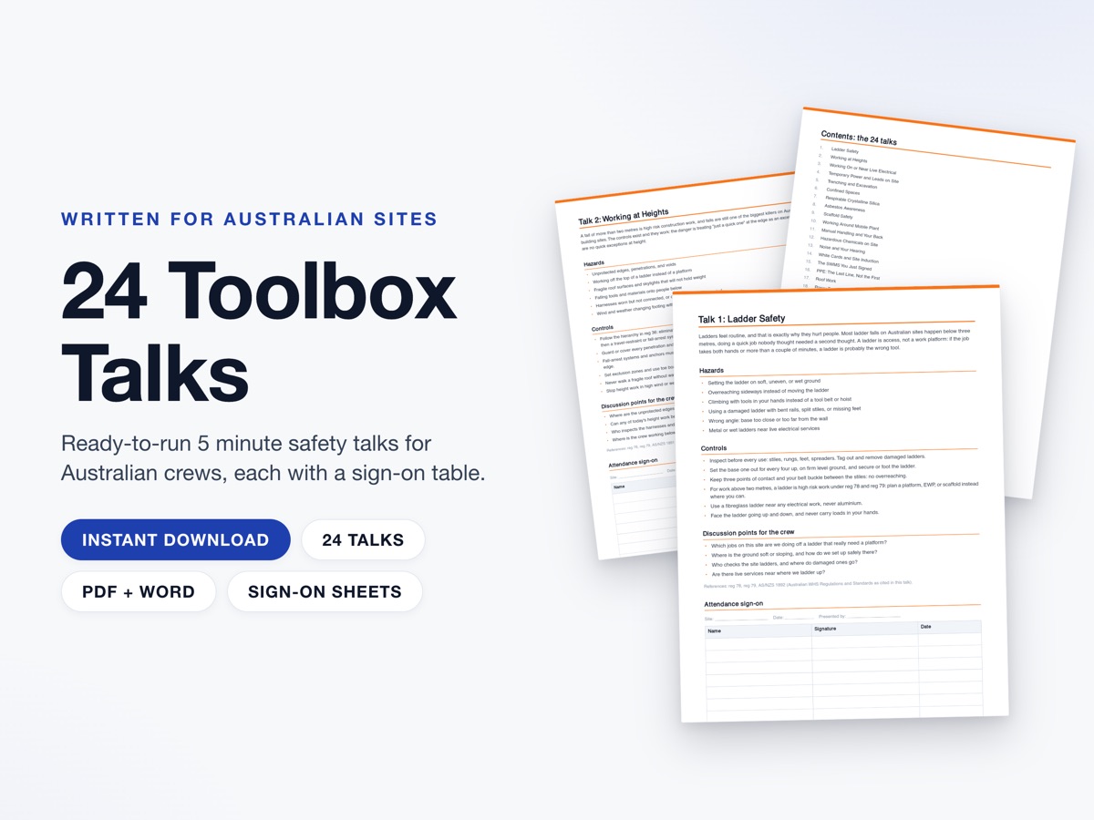 Australian Toolbox Talk Pack