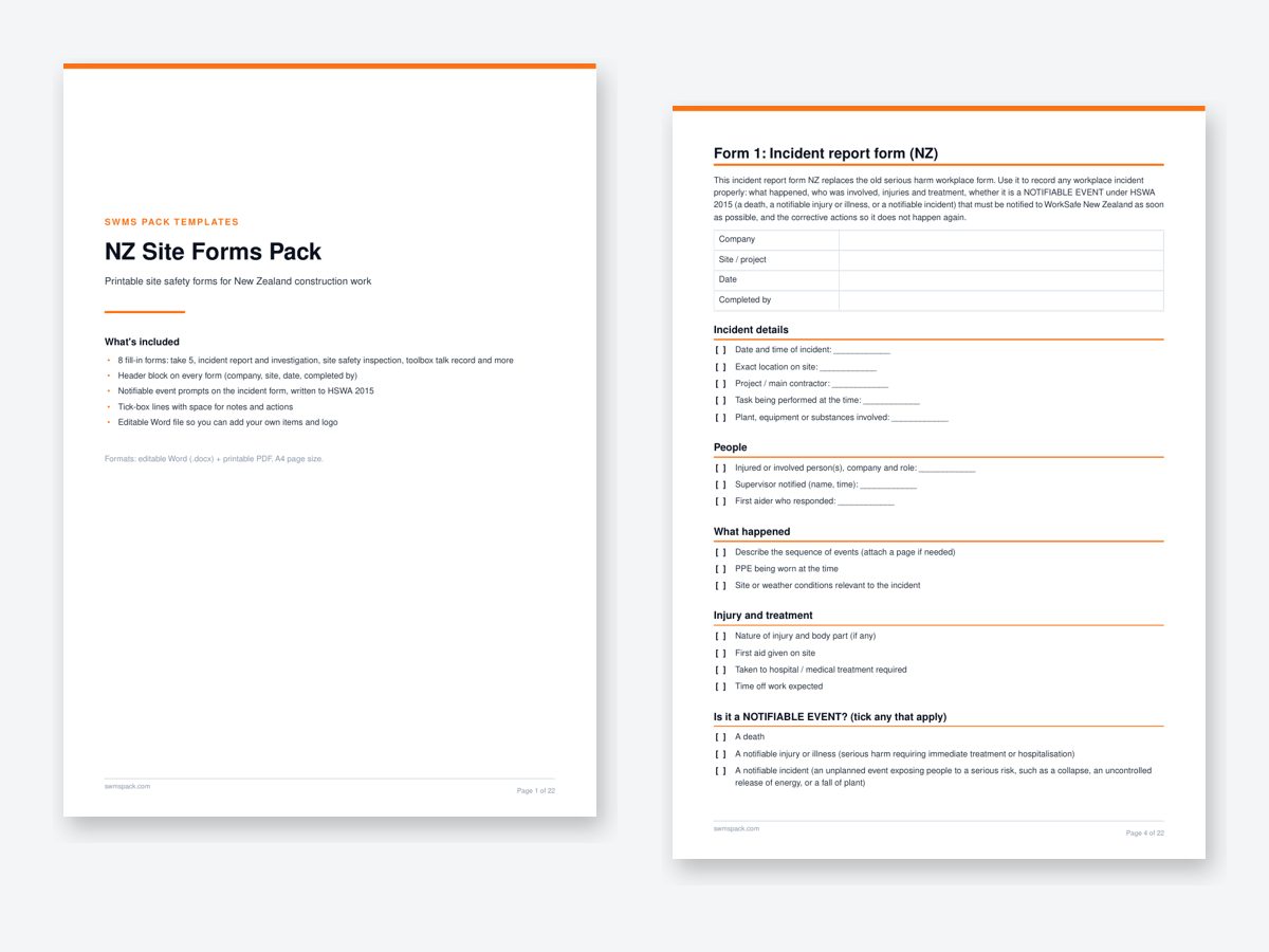 NZ Site Forms Pack